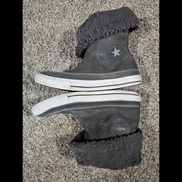 Converse Chuck Taylor Beverly Gray Sherpa 7 Womens 525941c - Picture 1 of 12